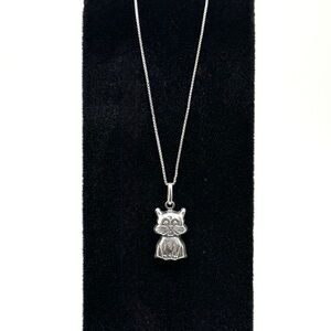Sterling Silver Cat Pendant Necklace Box Chain
